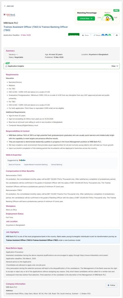 NRB Bank Job Circular 2026