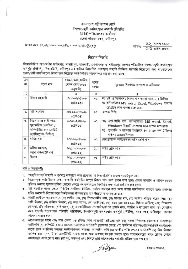 BRDB Job Circular 2026