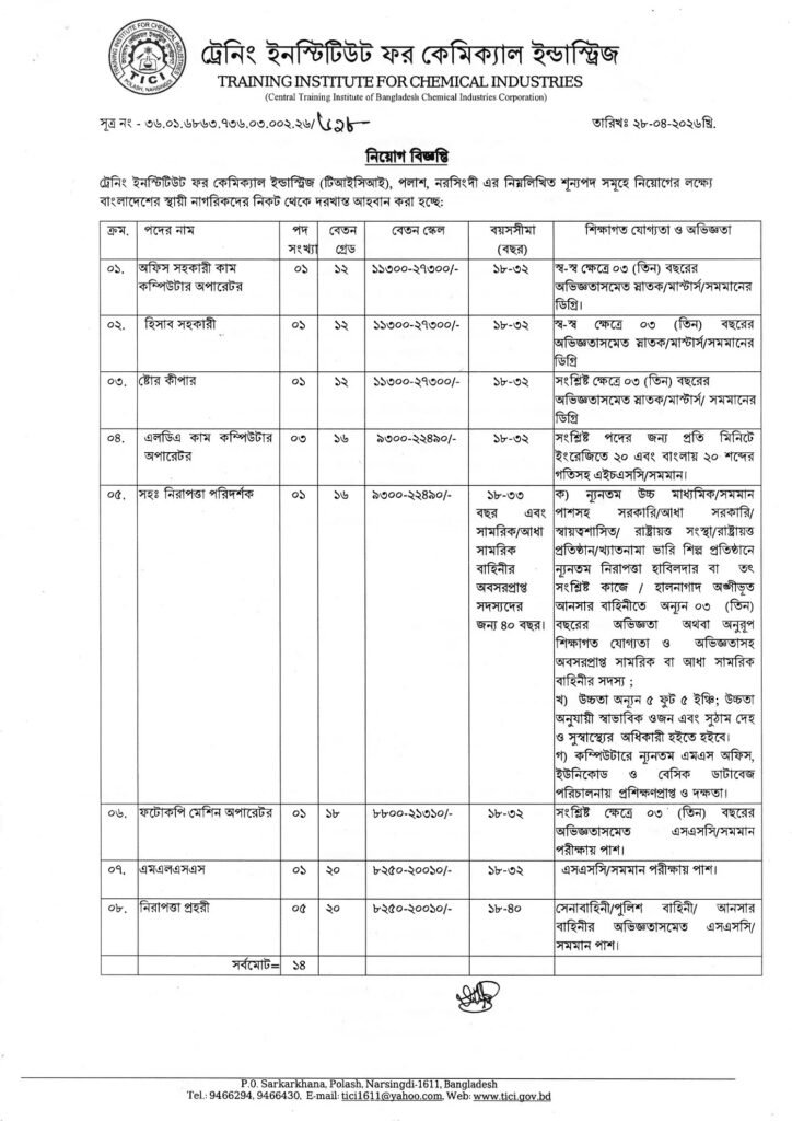 TICI Job Circular 2026