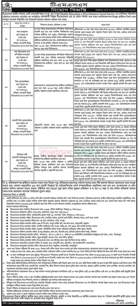 TMSS NGO Job Circular 2026