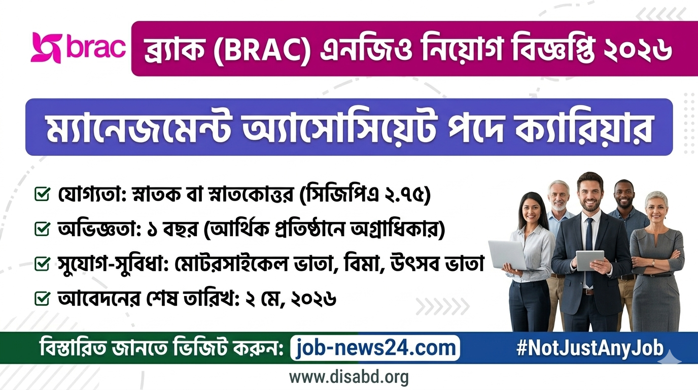 ব্র্যাক এনজিও নিয়োগ বিজ্ঞপ্তি ২০২৬