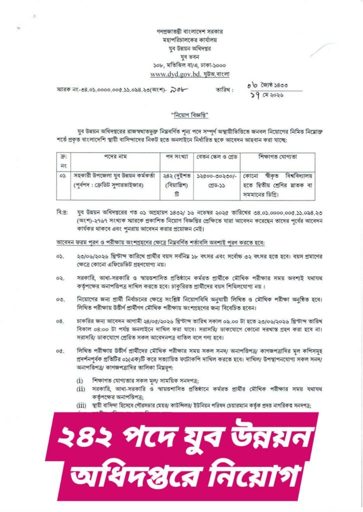 DYD Job Circular 2026