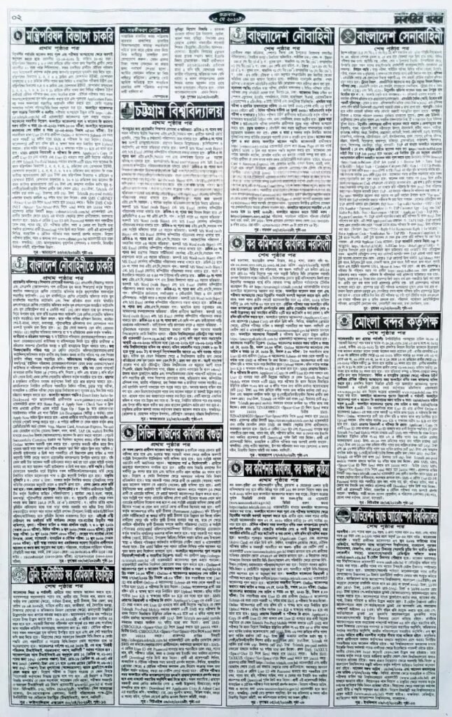 সাপ্তাহিক চাকরির খবর পত্রিকা ১৫ মে ২০২৬ ইং