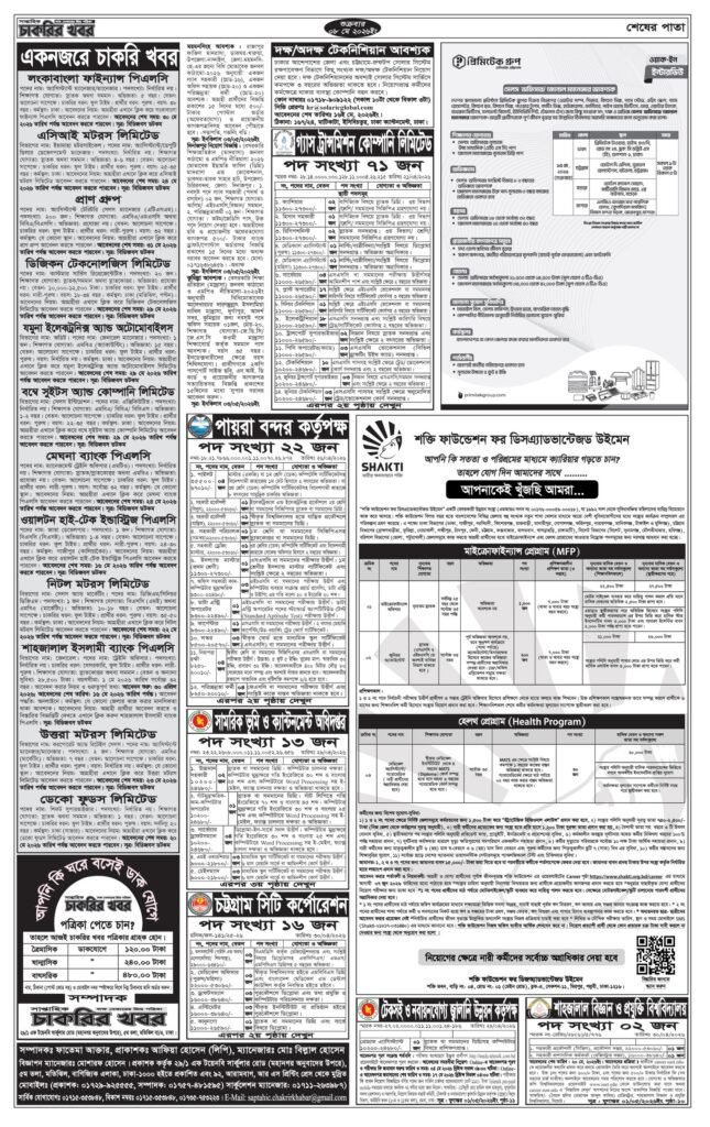 সাপ্তাহিক চাকরির খবর পত্রিকা ১৫ মে ২০২৬ ইং