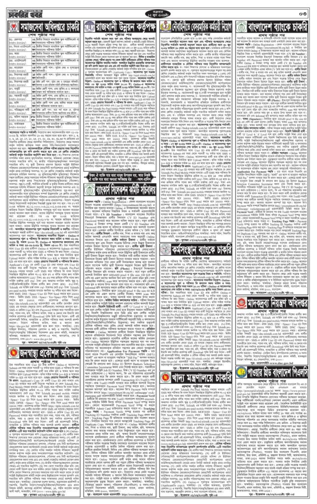 সাপ্তাহিক চাকরির খবর ১৯ জুন ২০২৬