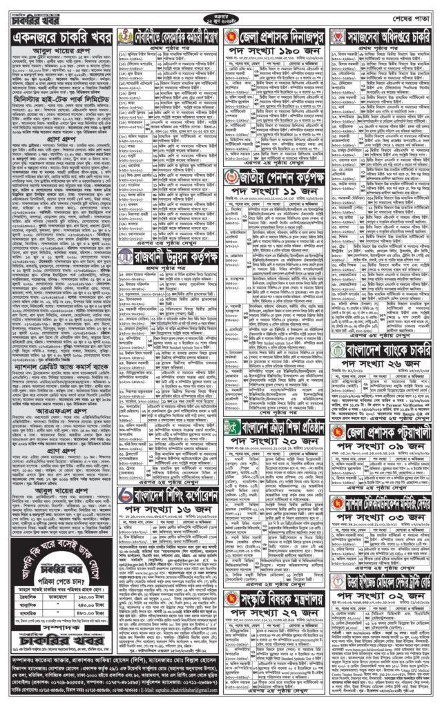 সাপ্তাহিক চাকরির খবর ১৯ জুন ২০২৬
