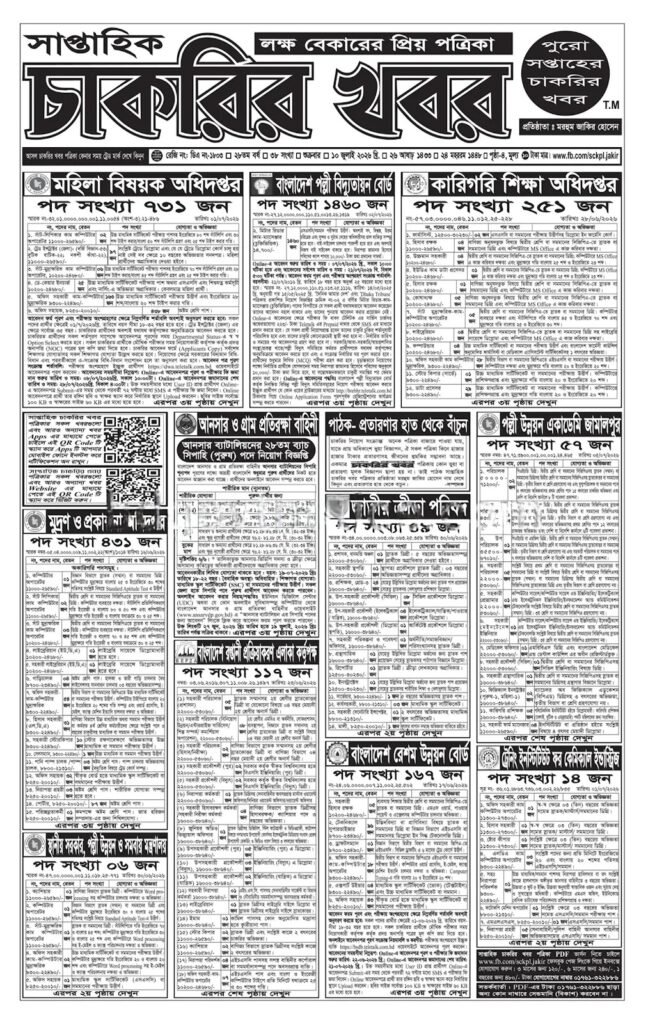 সাপ্তাহিক চাকরির খবর পত্রিকা ২০২৬