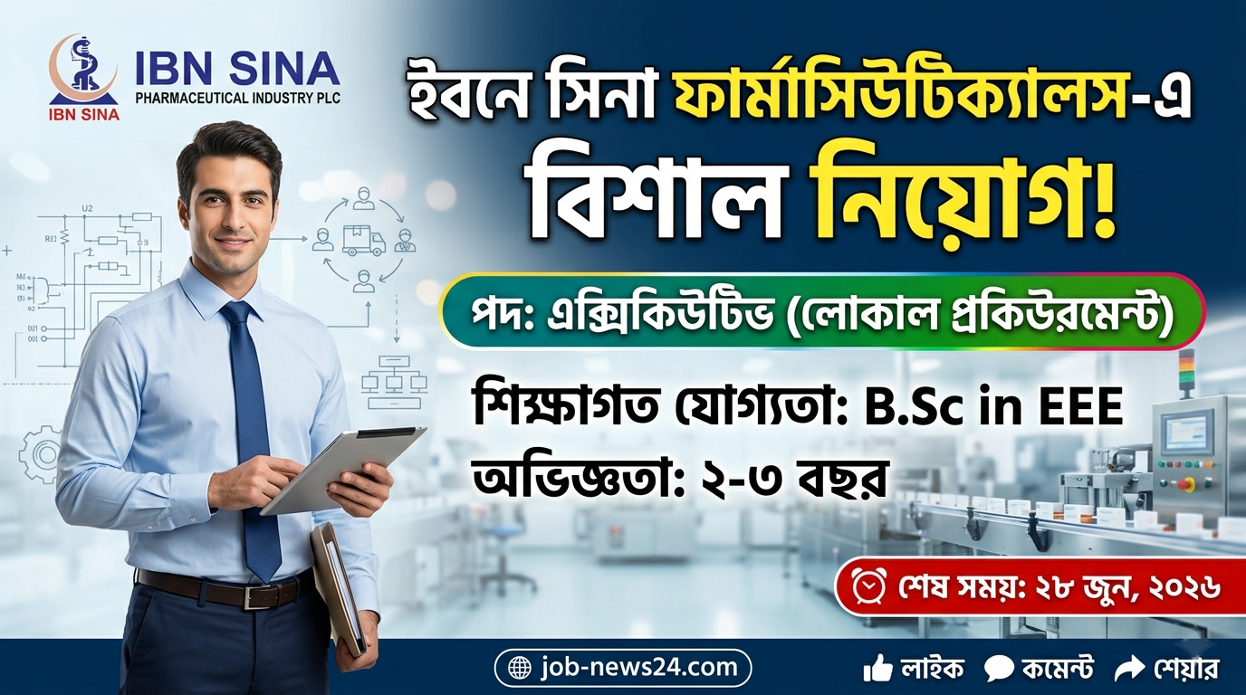 ইবনে সিনা ফার্মাসিউটিক্যালস নিয়োগ বিজ্ঞপ্তি ২০২৬