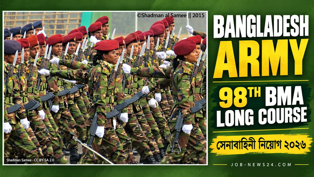 98th BMA — সেনাবাহিনী নিয়োগ ২০২৬ — Bangladesh Army female contingent, parade 2015