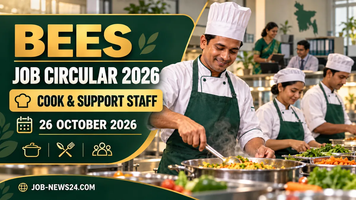 BEES বাবুর্চি ও সাপোর্ট স্টাফ নিয়োগ 2026 — রান্নাঘরের প্রতীকী দৃশ্য