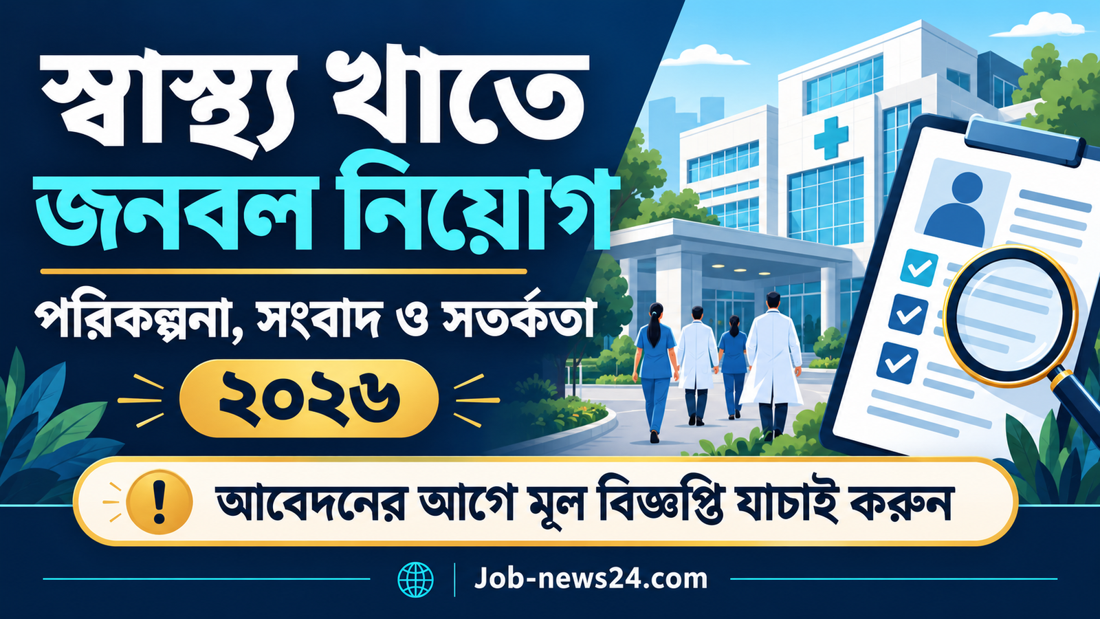 স্বাস্থ্য খাতে জনবল নিয়োগ পরিকল্পনা ২০২৬—সংবাদ ও মূল বিজ্ঞপ্তি যাচাই